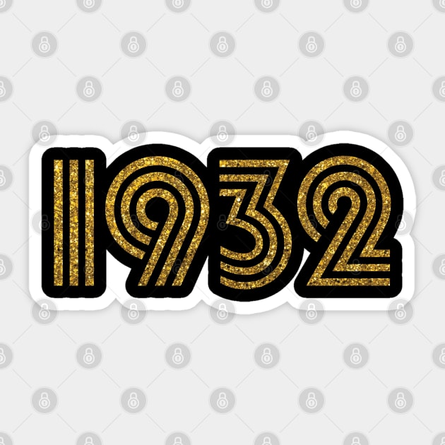 1932 Birth Year Glitter Effect Sticker by Elsie Bee Designs